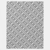 素朴白黒パタカッコいいーン フリースブランケット (正面)