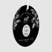 素朴白黒ホリデービジネスロゴクリスマス オーナメント (正面)