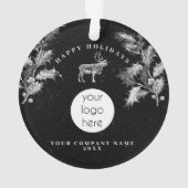 素朴白黒ホリデービジネスロゴクリスマス オーナメント (裏面)
