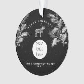 素朴白黒ホリデービジネスロゴクリスマス オーナメント (正面)
