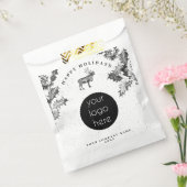 素朴白黒ホリデービジネスロゴクリスマス フェイバーバッグ (封をした状態)