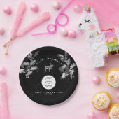 素朴白黒ホリデービジネスロゴクリスマス ペーパープレート (パーティー)