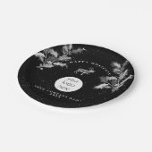 素朴白黒ホリデービジネスロゴクリスマス ペーパープレート (アングル)