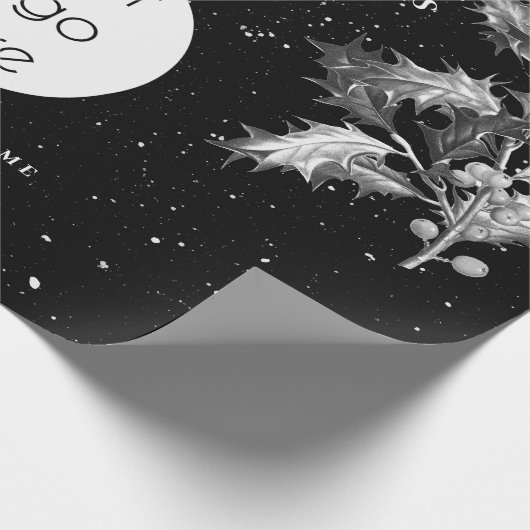 素朴白黒ホリデービジネスロゴクリスマス ラッピングペーパー (角)