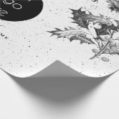 素朴白黒ホリデービジネスロゴクリスマス ラッピングペーパー (角)