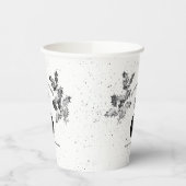 素朴白黒ホリデービジネスロゴクリスマス 紙コップ (左)