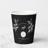 素朴白黒ホリデービジネスロゴクリスマス 紙コップ (正面)