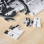 素朴白黒ヴィンテージ自転車 ジグソーパズル (側面)