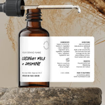 素朴白黒2OZドロッパーボトルラベル