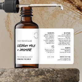 素朴白黒2OZドロッパーボトルラベル ラベル