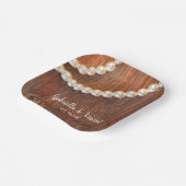 素朴真珠と納屋の木材カントリーウェディング ペーパープレート (傾斜あり)