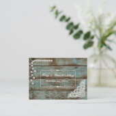 素朴真珠&レース結婚式RSVPカード エンクロージャーカード (スタンド正面)