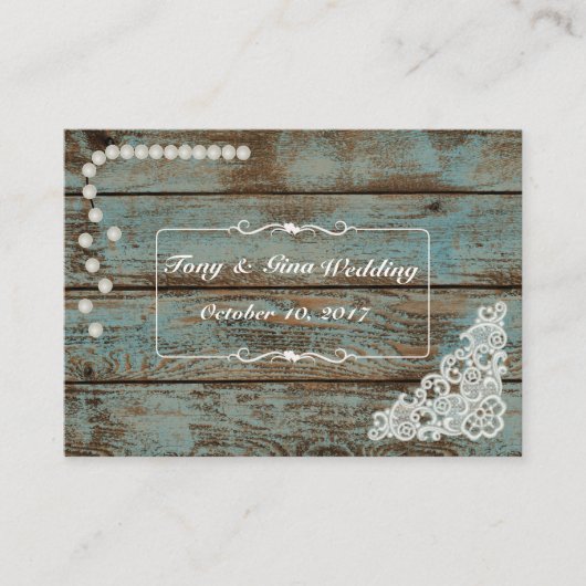 素朴真珠&レース結婚式RSVPカード エンクロージャーカード (正面)