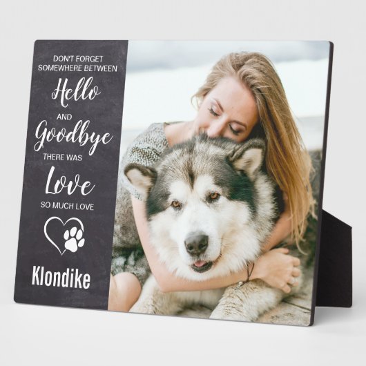 素朴石板ペットロス犬フォトメモリアル記念 フォトプラーク (側面)