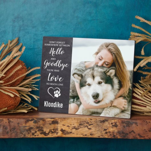 素朴石板ペットロス犬フォトメモリアル記念 フォトプラーク (側面)