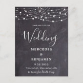 素朴石板文字列灯郡QRコード結婚の インビテーションポストカード (正面)