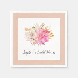 素朴砂漠多肉類ブライダルシャワー スタンダードカクテルナプキン