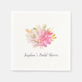 素朴砂漠多肉類ブライダルシャワー スタンダードカクテルナプキン