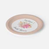 素朴砂漠多肉類ブライダルシャワー ペーパープレート (アングル)