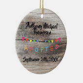 素朴私は-旗のカスタムの名前日付採用されました セラミックオーナメント (右)