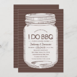 素朴私はBBQのヴィンテージのメーソンジャーのカップルのシャワーをします 招待状
