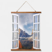 素朴秋と秋の山 吊り下げ型タペストリー (正面)