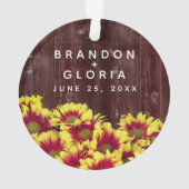 素朴秋のひまわり結婚は オーナメント (裏面)