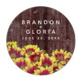 素朴秋のひまわり結婚は カッティングボード (正面)