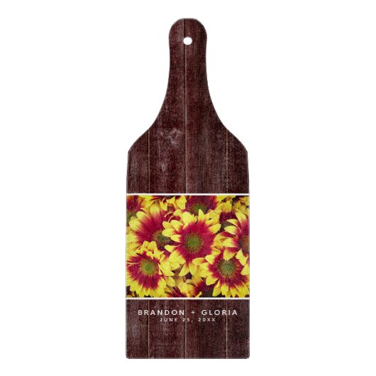 素朴秋のひまわり結婚は カッティングボード (正面)