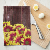 素朴秋のひまわり結婚は キッチンタオル (四つ折り)