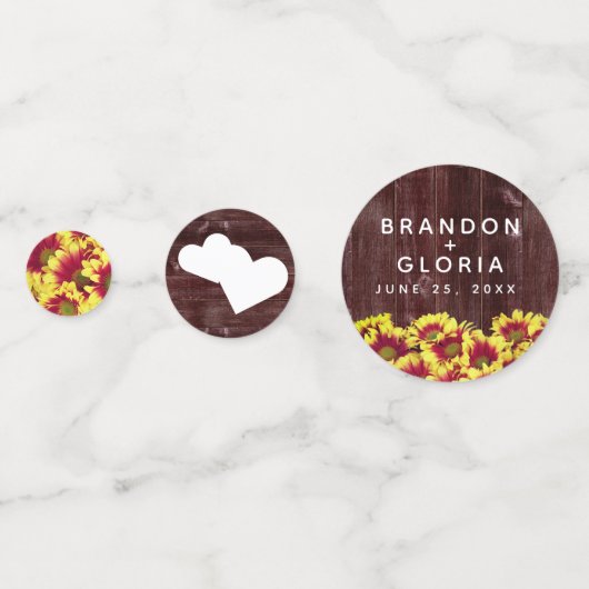 素朴秋のひまわり結婚は コンフェッティ (正面)