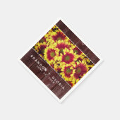 素朴秋のひまわり結婚は スタンダードカクテルナプキン (角)