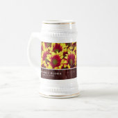 素朴秋のひまわり結婚は ビールジョッキ (正面左)