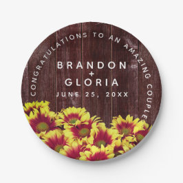 素朴秋のひまわり結婚は ペーパープレート