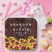 素朴秋のひまわり結婚は ペーパープレート (パーティー)