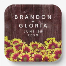 素朴秋のひまわり結婚は ペーパープレート