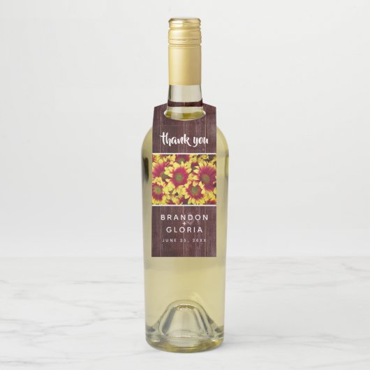 素朴秋のひまわり結婚は ボトルネックタグ (ボトル)