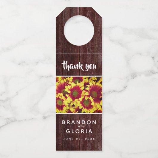 素朴秋のひまわり結婚は ボトルネックタグ (裏面)