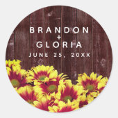 素朴秋のひまわり結婚は ラウンドシール (正面)