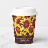 素朴秋のひまわり結婚は 紙コップ (裏面)