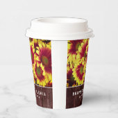 素朴秋のひまわり結婚は 紙コップ (右)