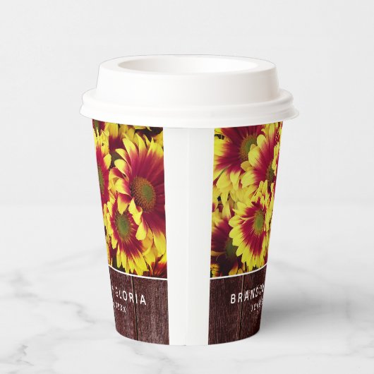 素朴秋のひまわり結婚は 紙コップ (右)