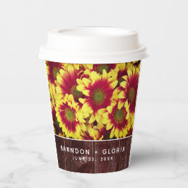 素朴秋のひまわり結婚は 紙コップ