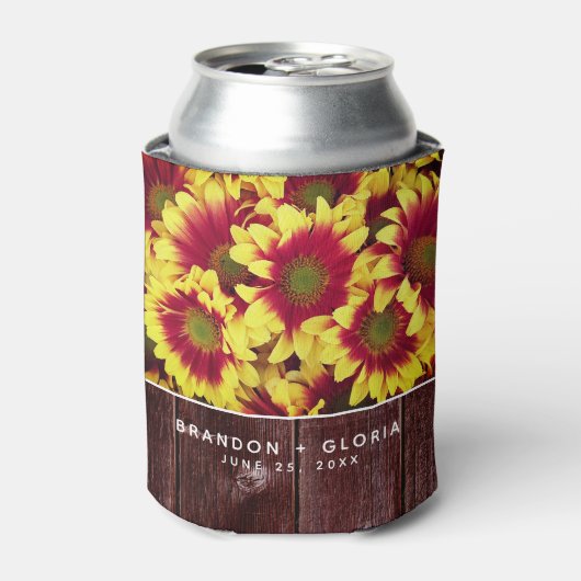 素朴秋のひまわり結婚は 缶クーラー (缶正面)