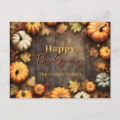 素朴秋のカボチャと離れパンプキンの賛美収穫 ポストカード (正面)