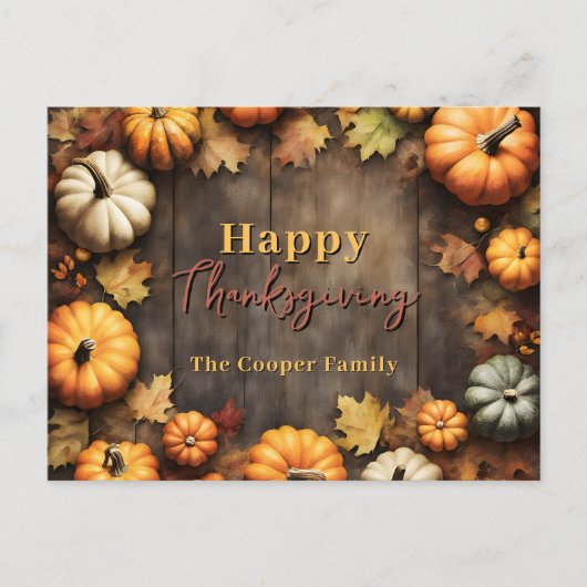 素朴秋のカボチャと離れパンプキンの賛美収穫 ポストカード (正面)
