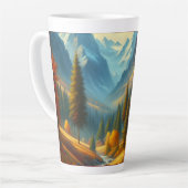 素朴秋の山荘&川 カフェラテマグ (左アングル)