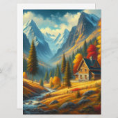 素朴秋の山荘&川 シーズンカード (正面/裏面)