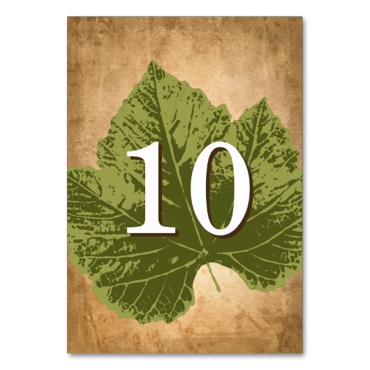 素朴秋の結婚式アイディア |テーブル番号カード テーブルナンバー (裏面)