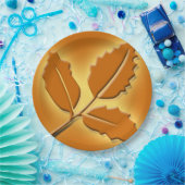 素朴秋の結婚式オかわいらしームリーフデザイン ペーパープレート (パーティー)